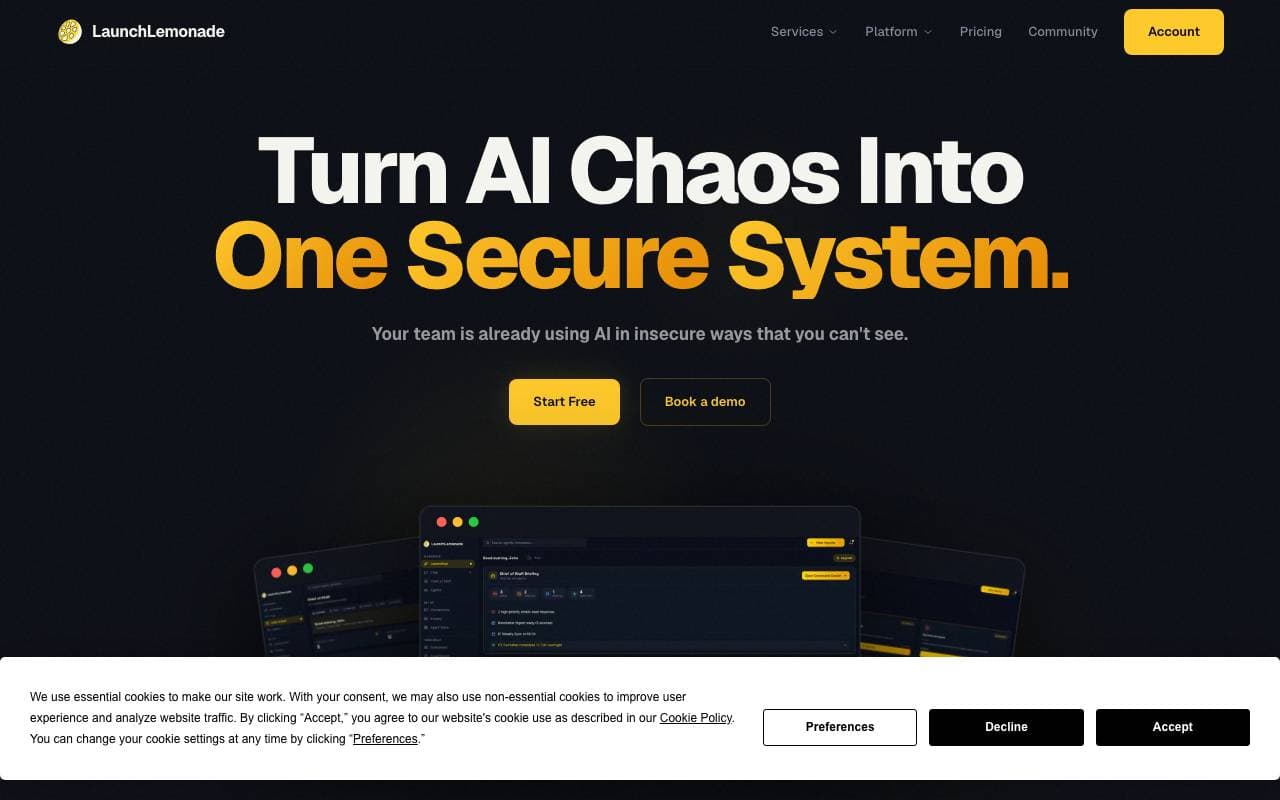 LaunchLemonade interface preview