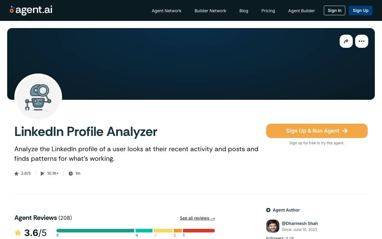 LinkedIn Profile Analyzer interface preview