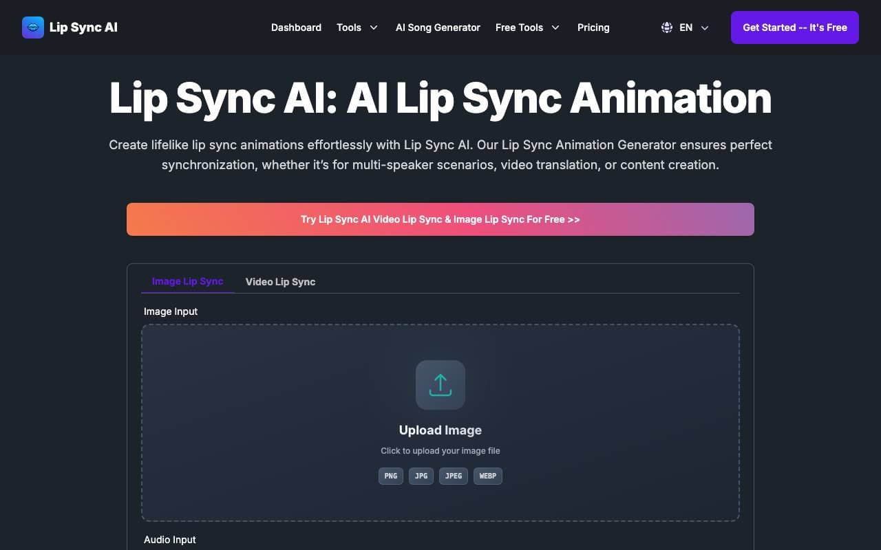 Lip Sync AI interface preview