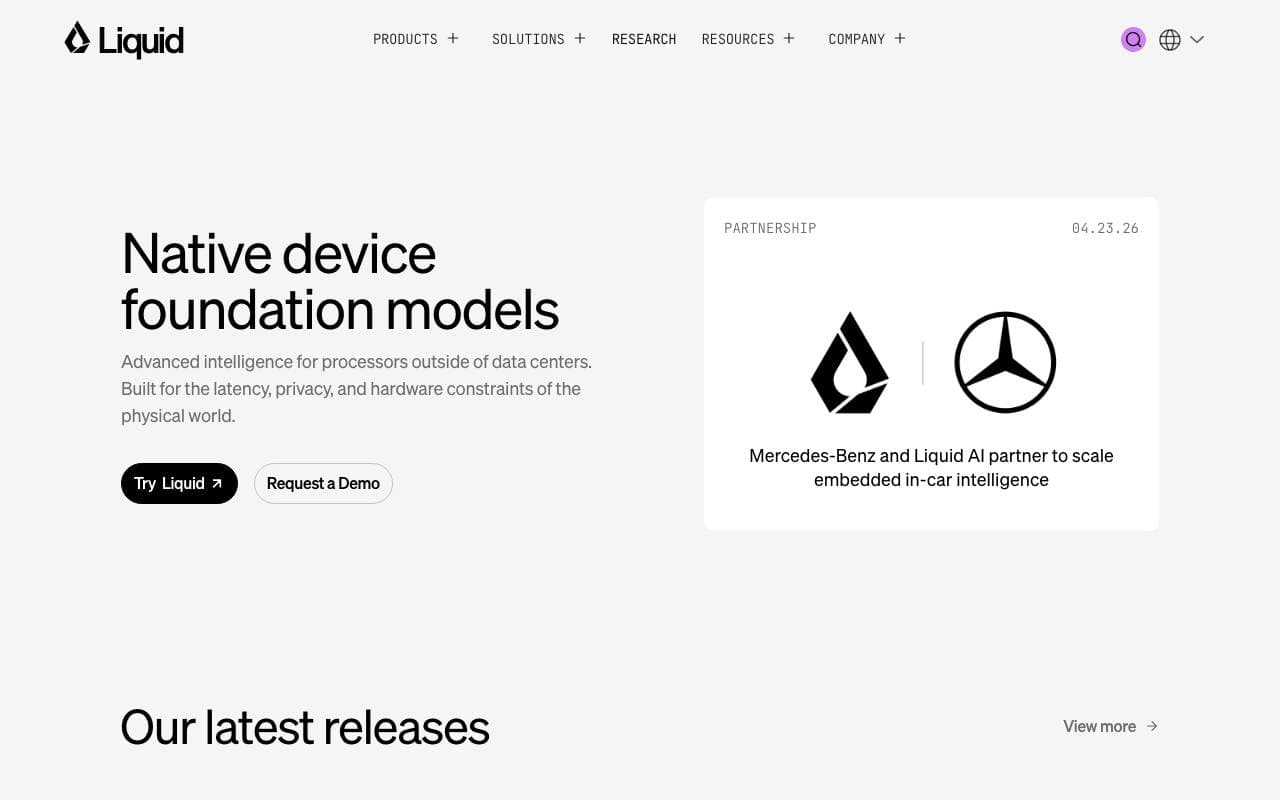 Liquid AI interface preview