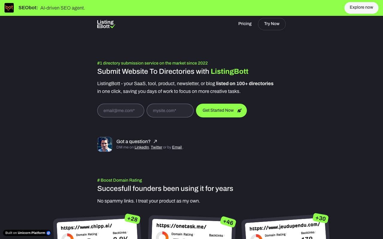ListingBott interface preview