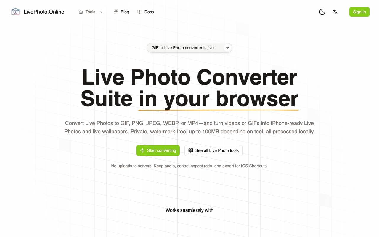 Livephoto.Online interface preview
