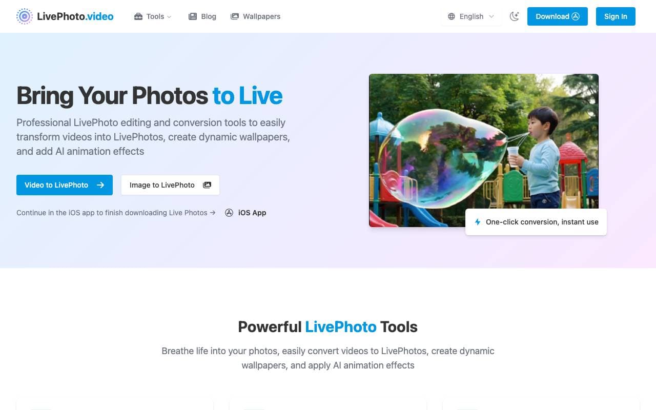 LivePhoto.video interface preview