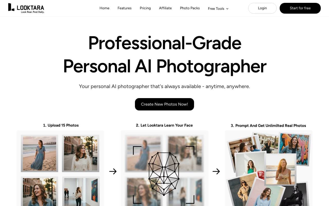 Looktara - AI photographer interface preview