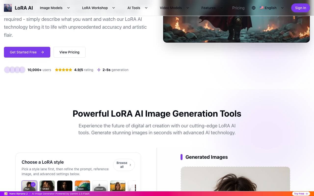 loraai.me interface preview