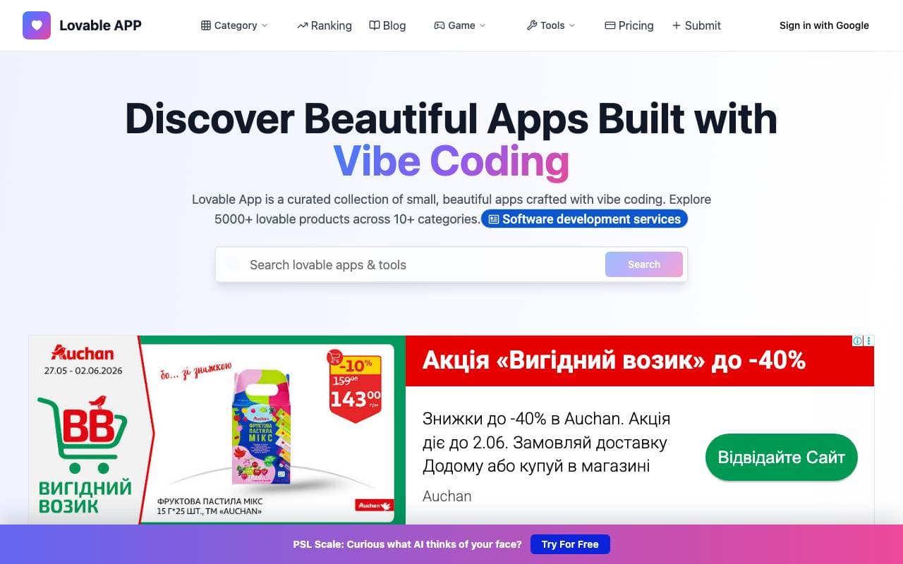 Lovable App interface preview