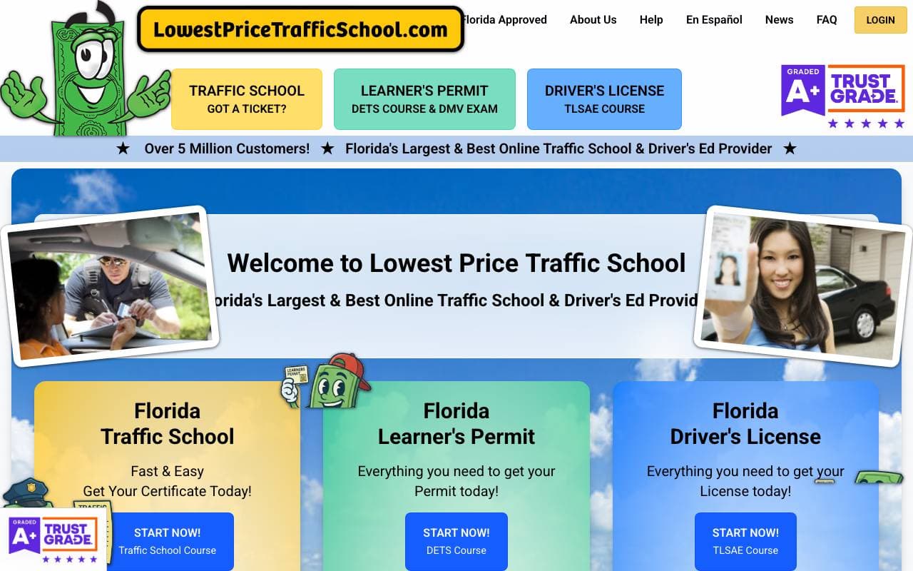 Lowest Price Traffic School interface preview