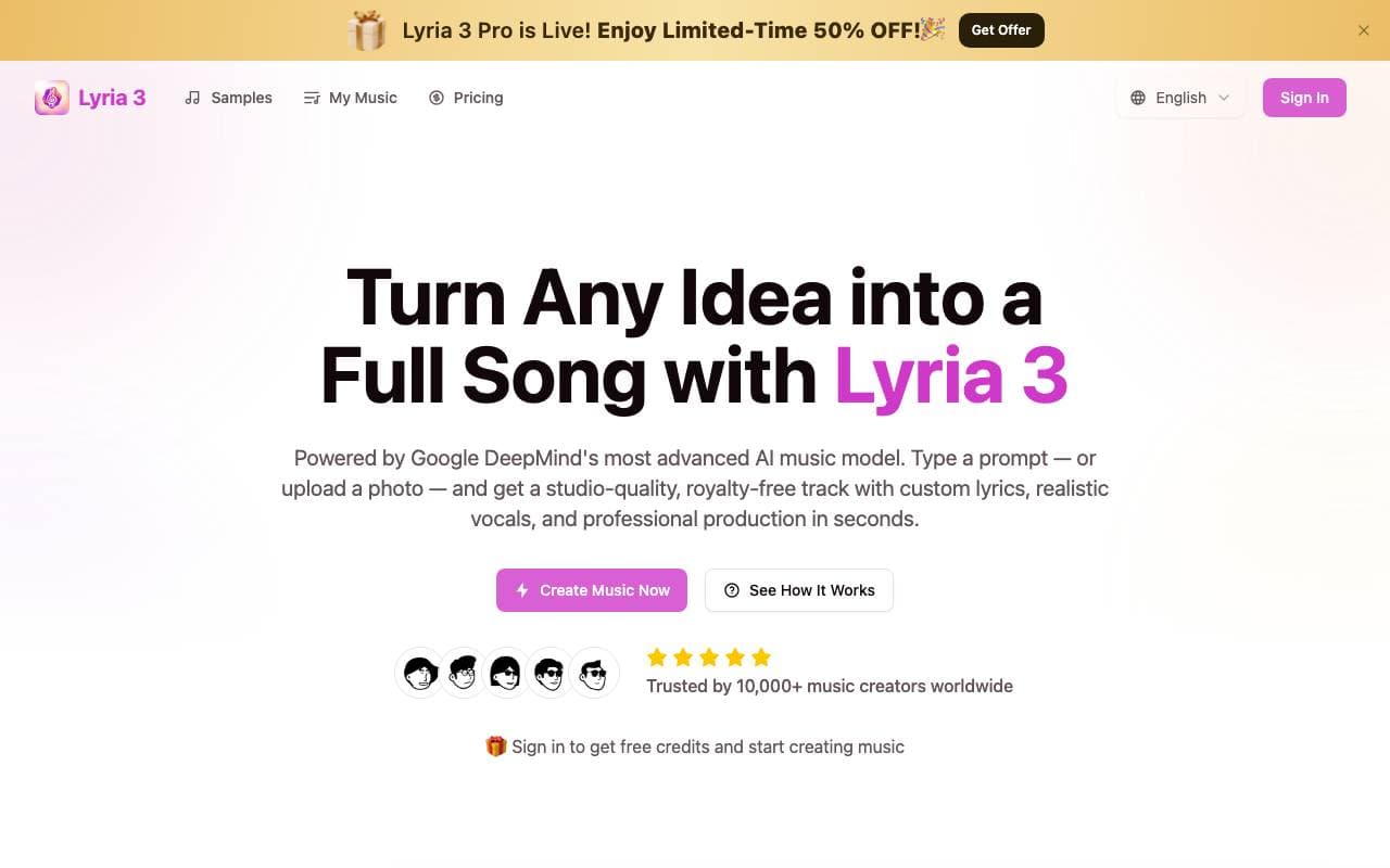 Lyria 3 interface preview