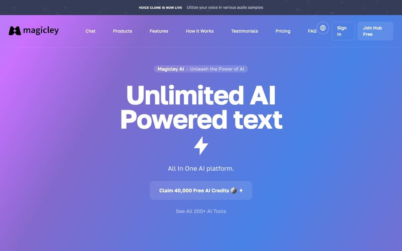 Magicley AI interface preview