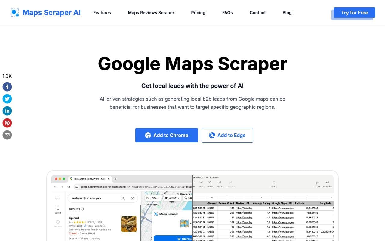 Maps Scraper AI interface preview