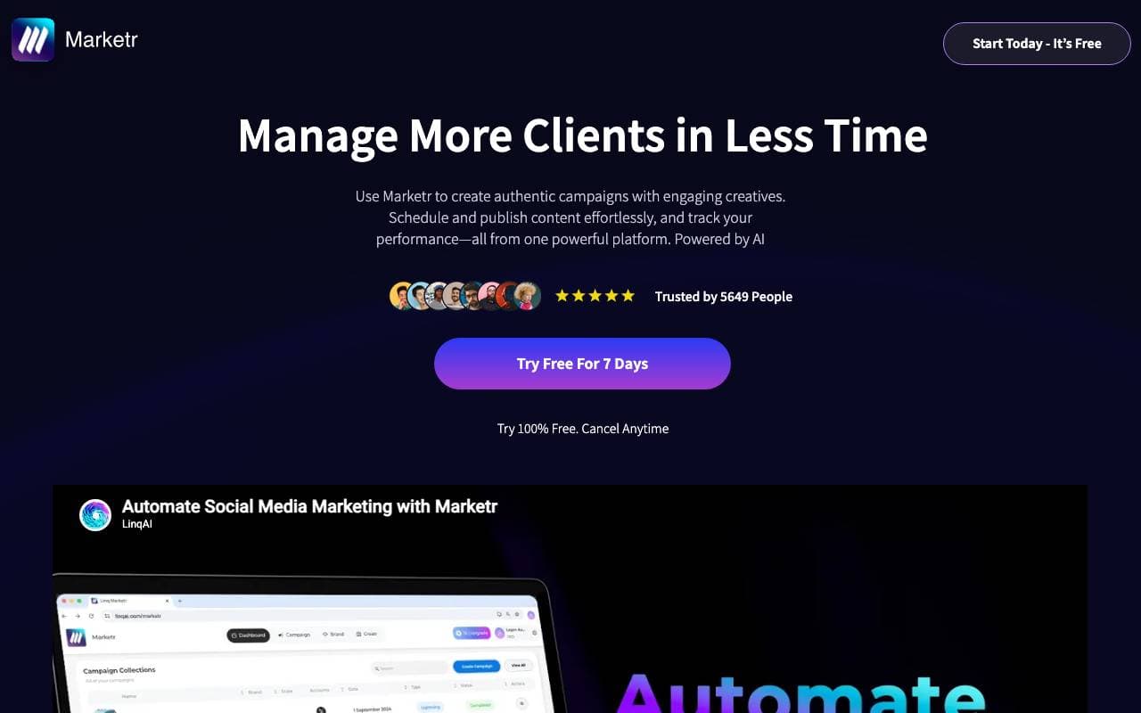 Marketr interface preview