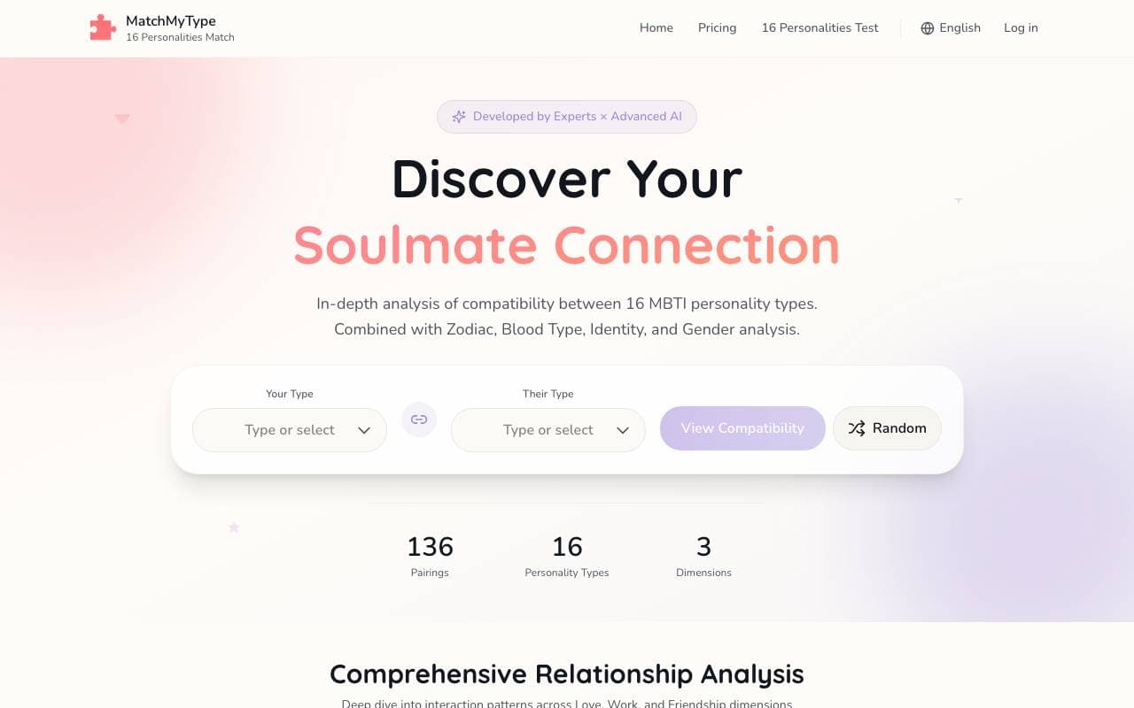 MatchMyType interface preview