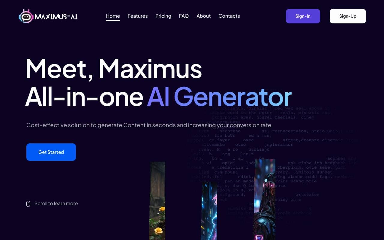 Maximus-AI interface preview