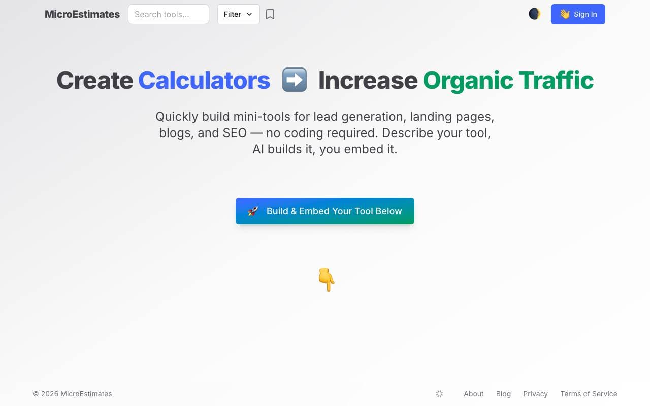MicroEstimates interface preview