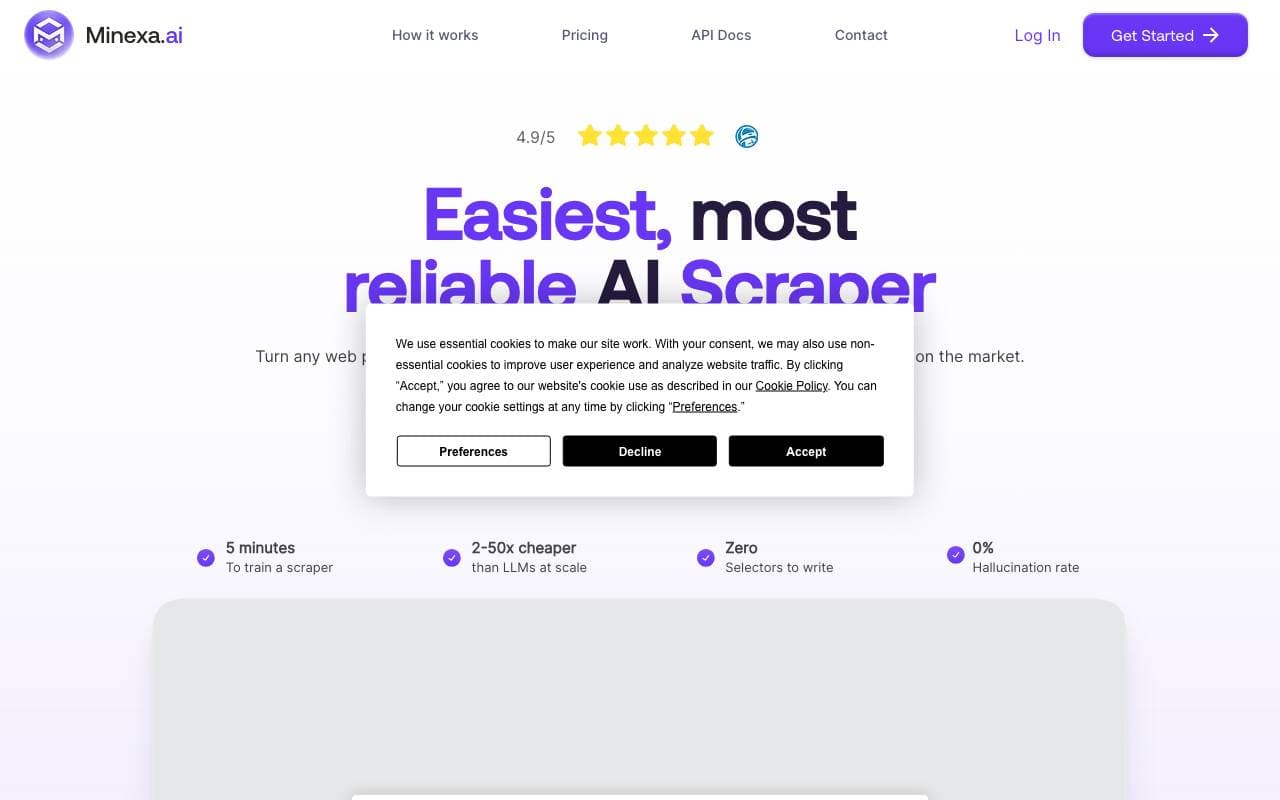 Minexa.ai interface preview