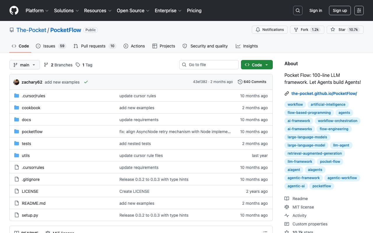 Mini LLM Flow interface preview