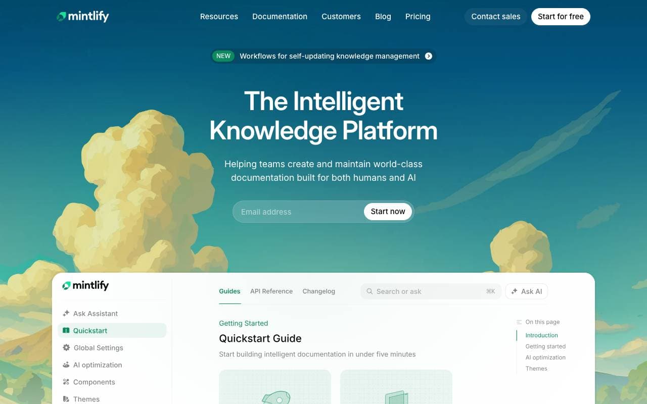 Mintlify interface preview