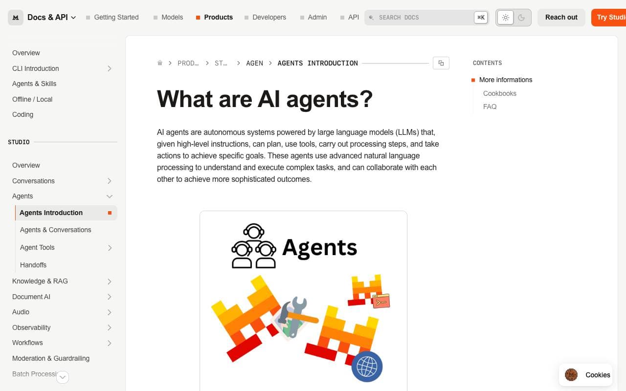 Mistral AI Agent interface preview