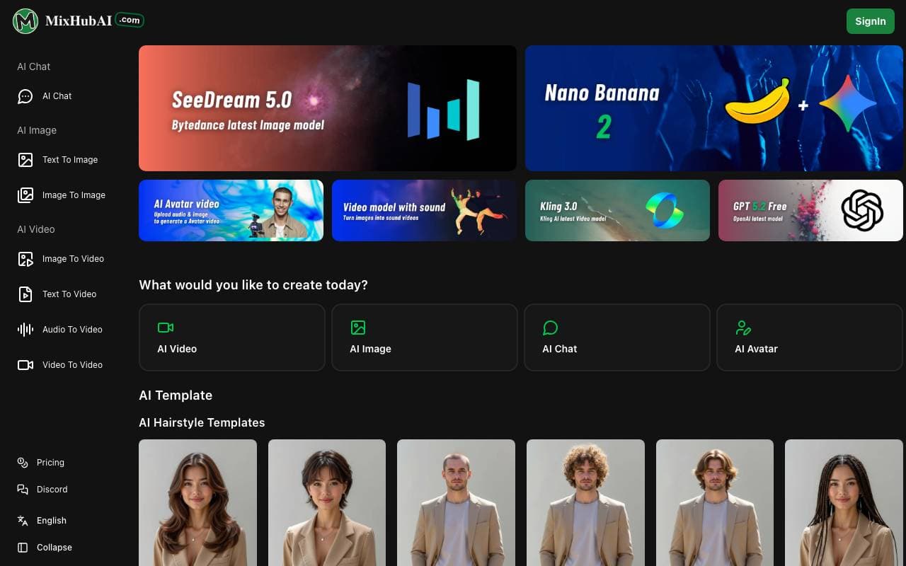 MixHub AI interface preview