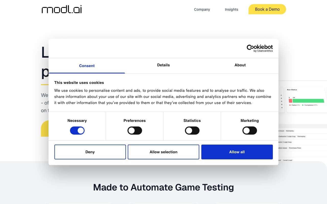 modl.ai interface preview