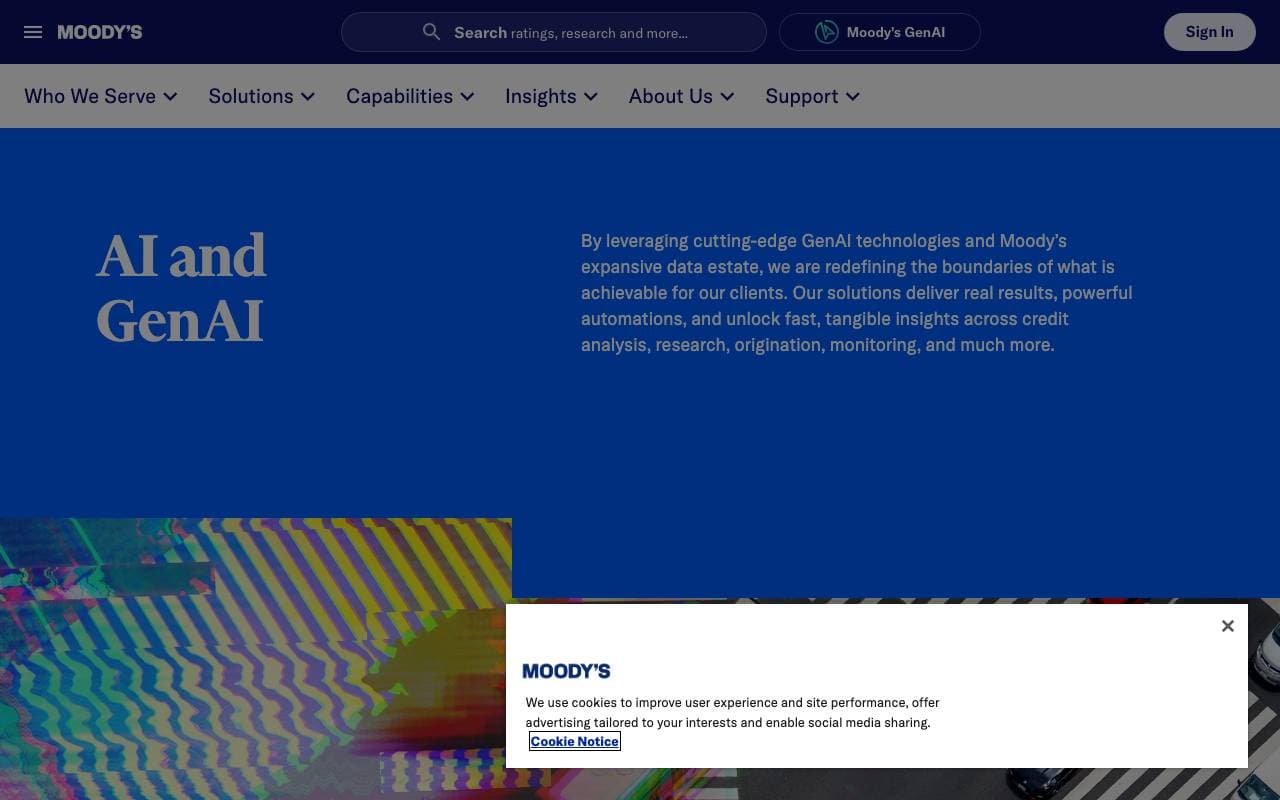 Moody's Research Assistant interface preview