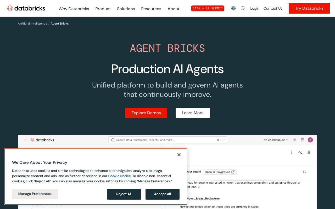 Mosaic AI Agent Framework interface preview