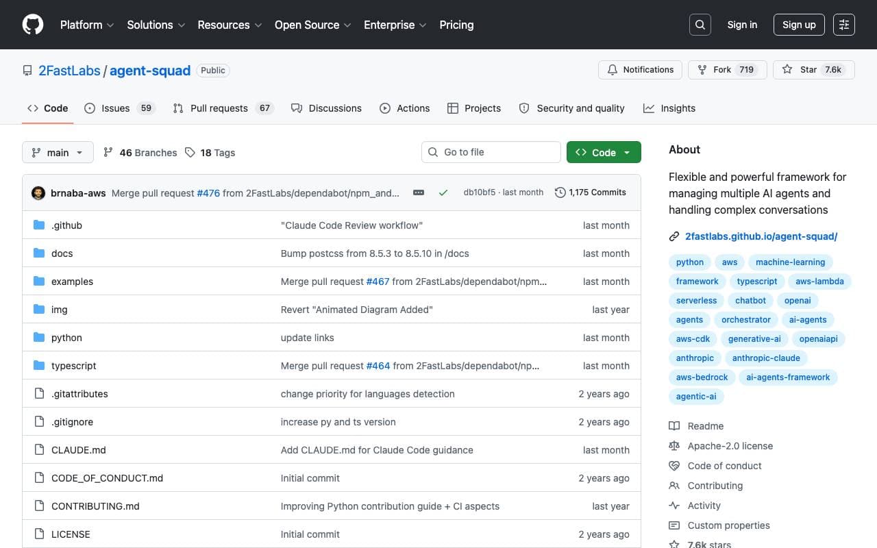 Multi-Agent Orchestrator interface preview