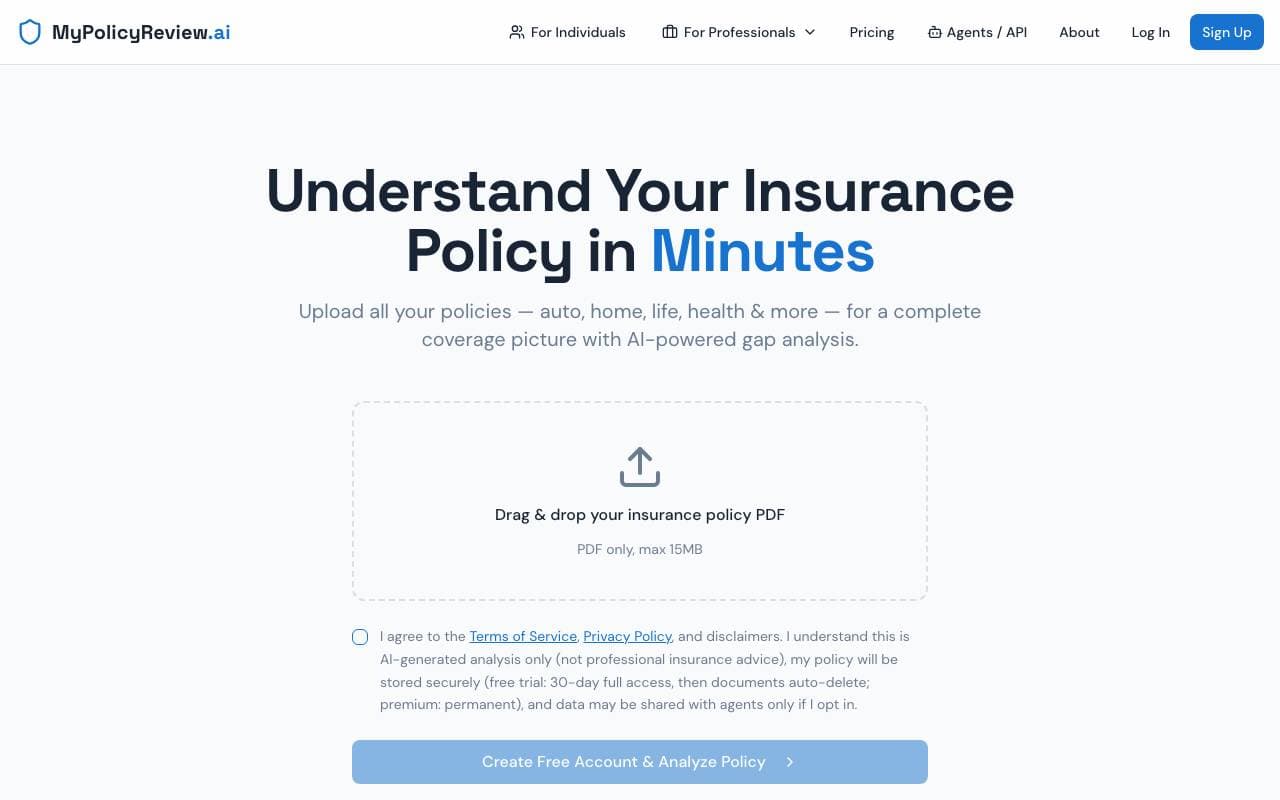 MyPolicyReview.ai interface preview