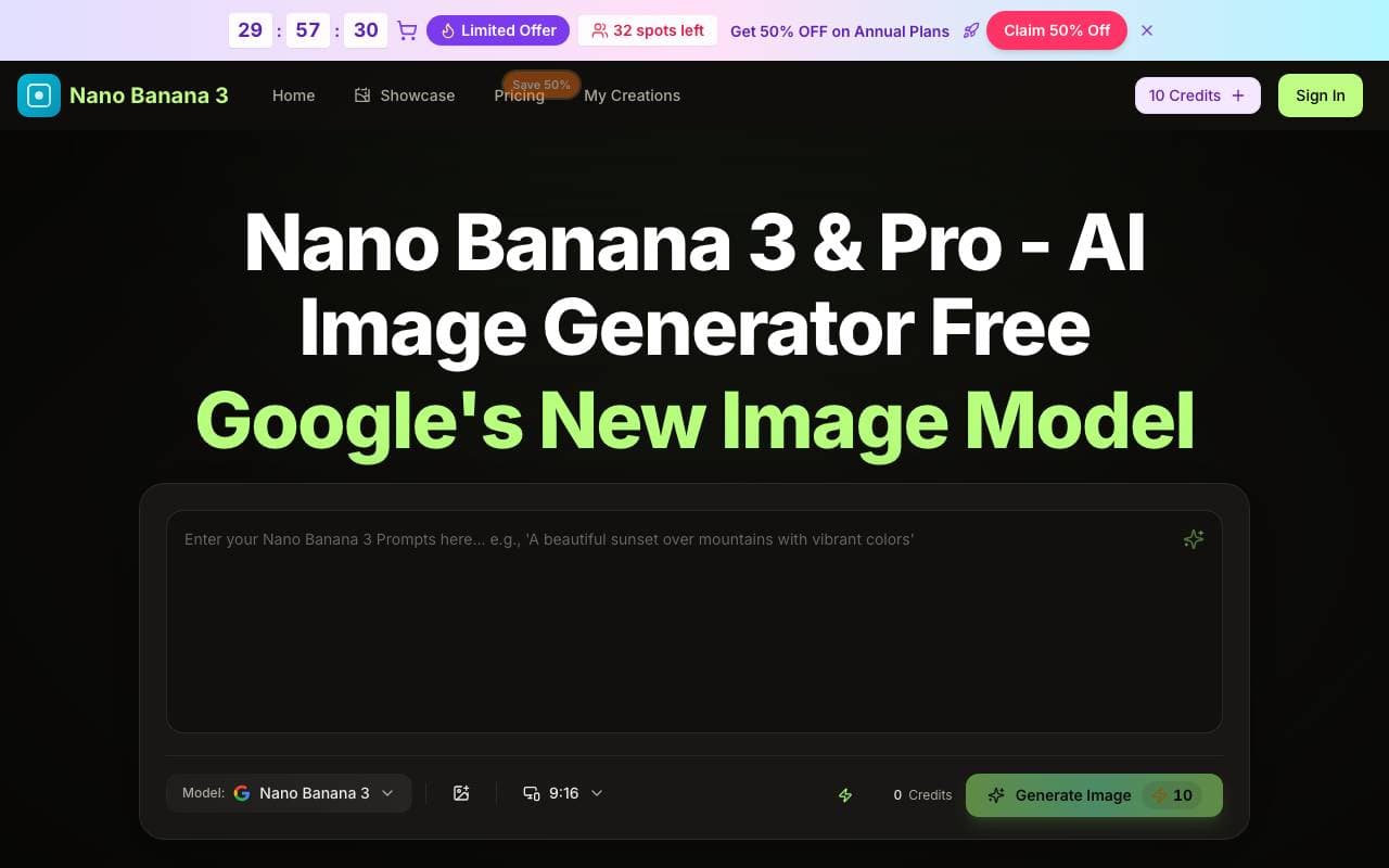 nano banana 3 interface preview