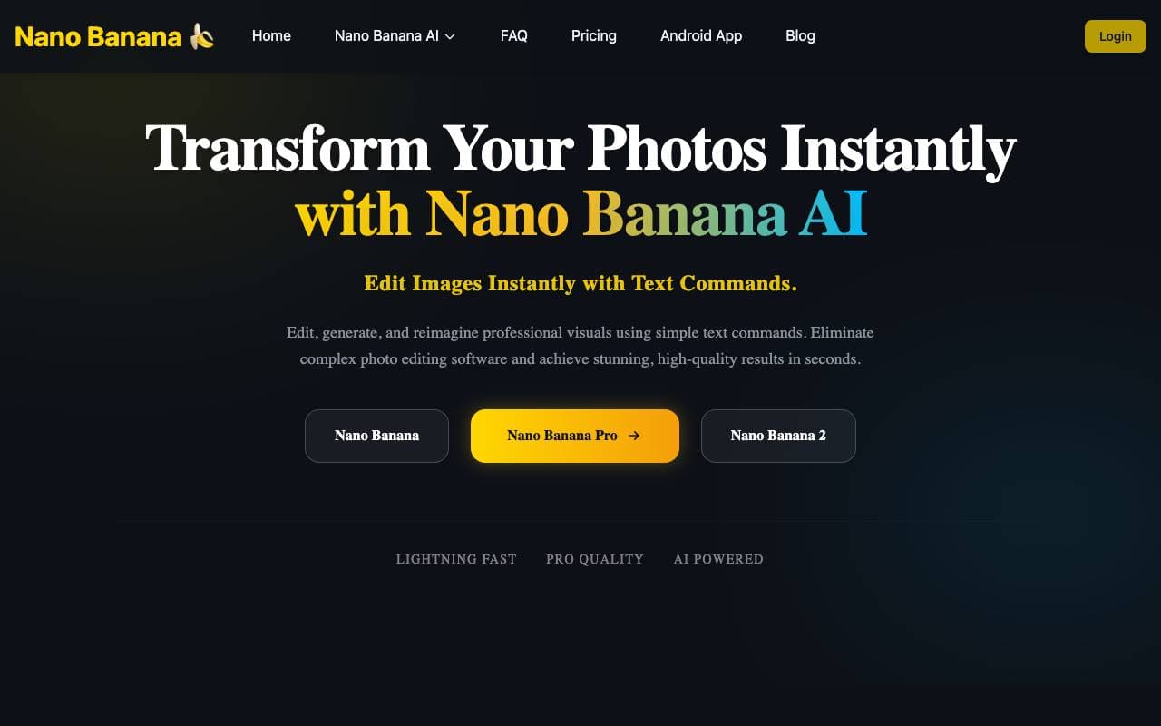 Nano Banana AI interface preview