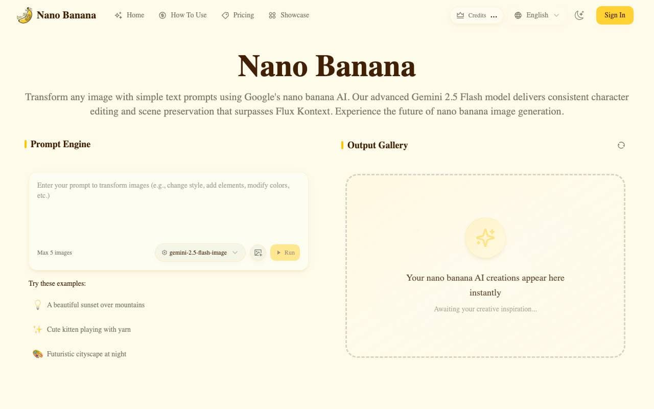 Nano Banana Dev interface preview
