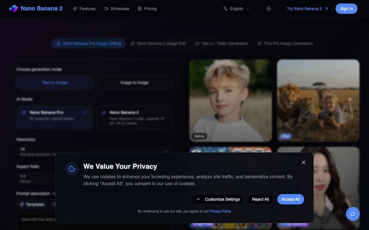 Nano Banana Pro 2 interface preview