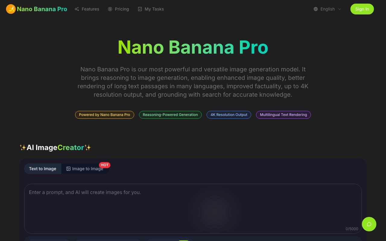 Nano Banana Pro interface preview