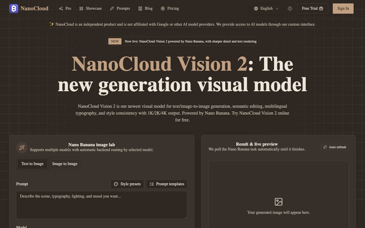 Nano Banana Pro & API interface preview