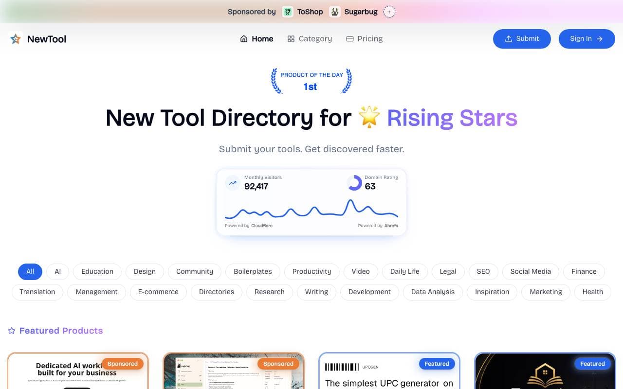 NewTool - Rising Star Hub interface preview