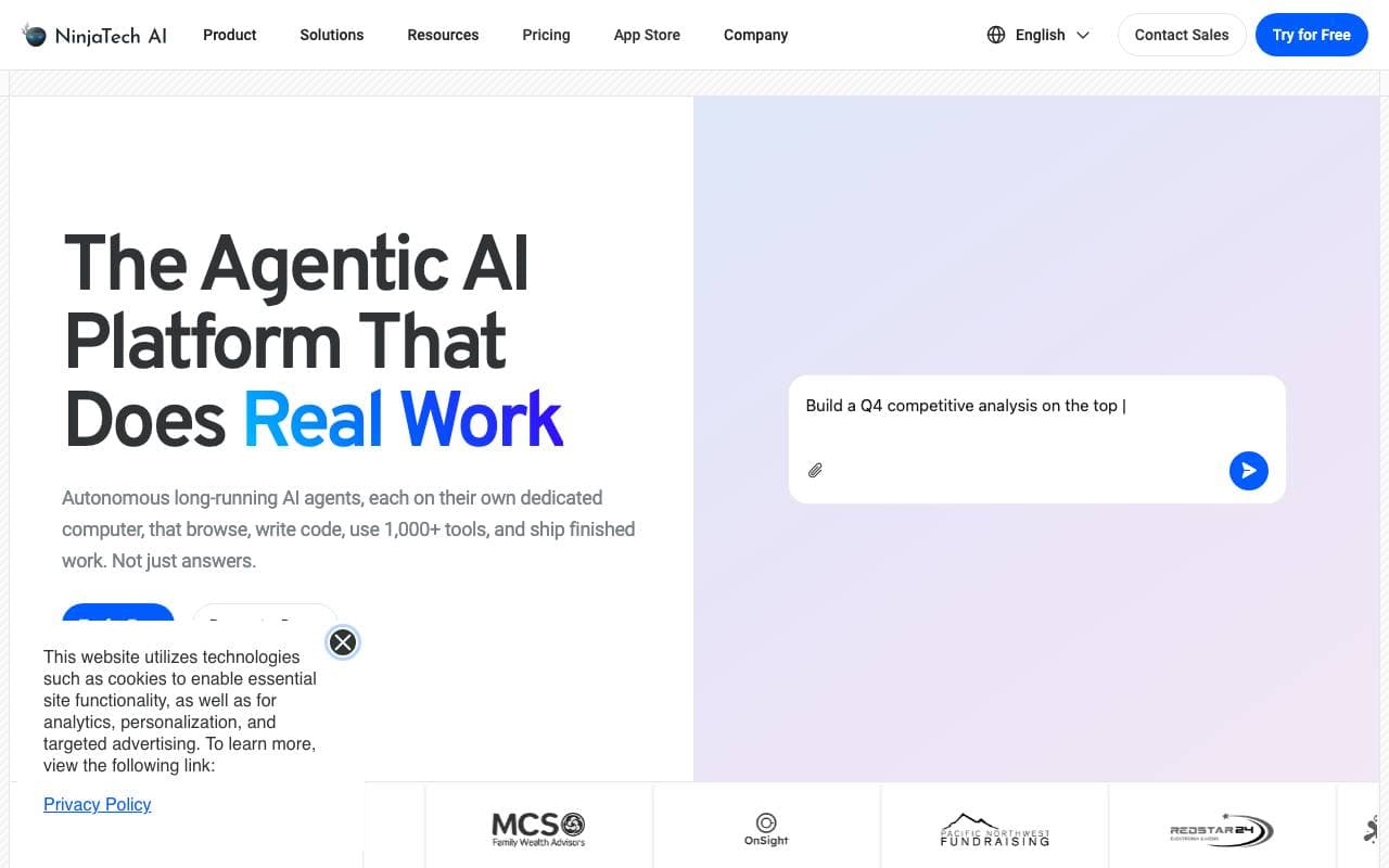 NinjaTech AI interface preview