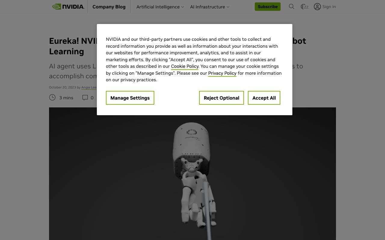 Nvidia Eureka interface preview