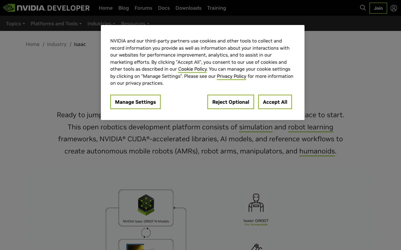 NVIDIA Isaac interface preview