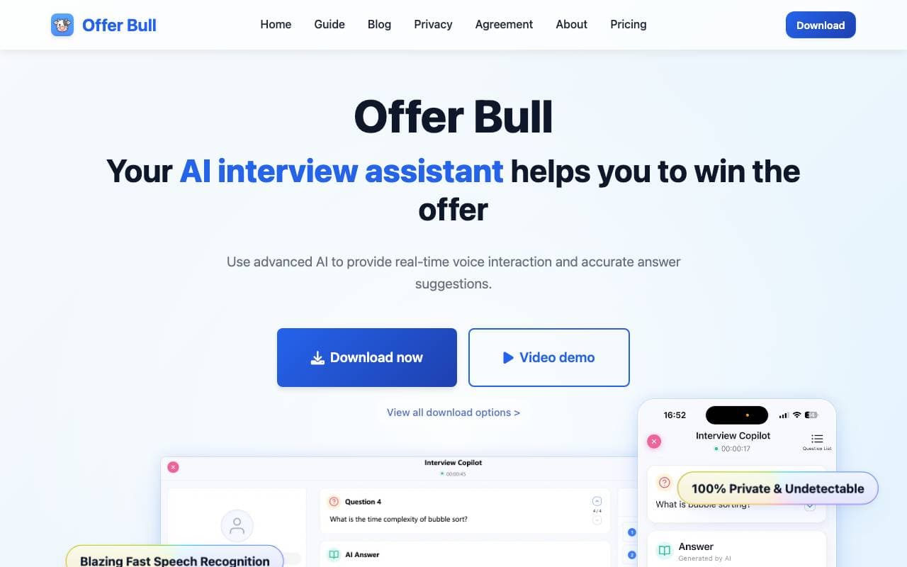 Offer Bull interface preview