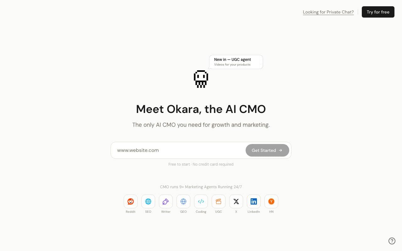 Okara ai interface preview