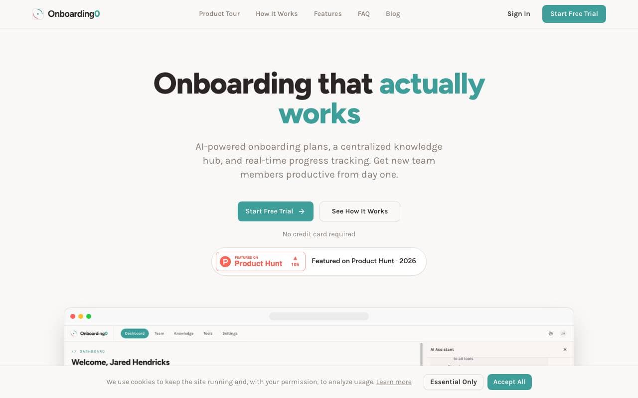 Onboarding0 interface preview