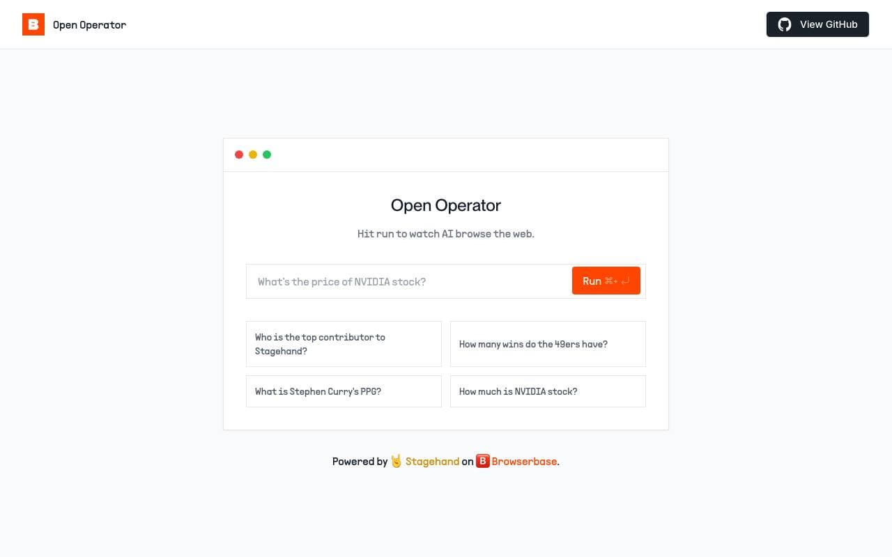 Open Operator interface preview