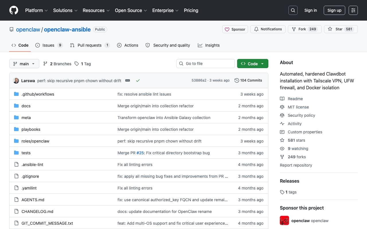 OpenClaw Ansible Installer interface preview