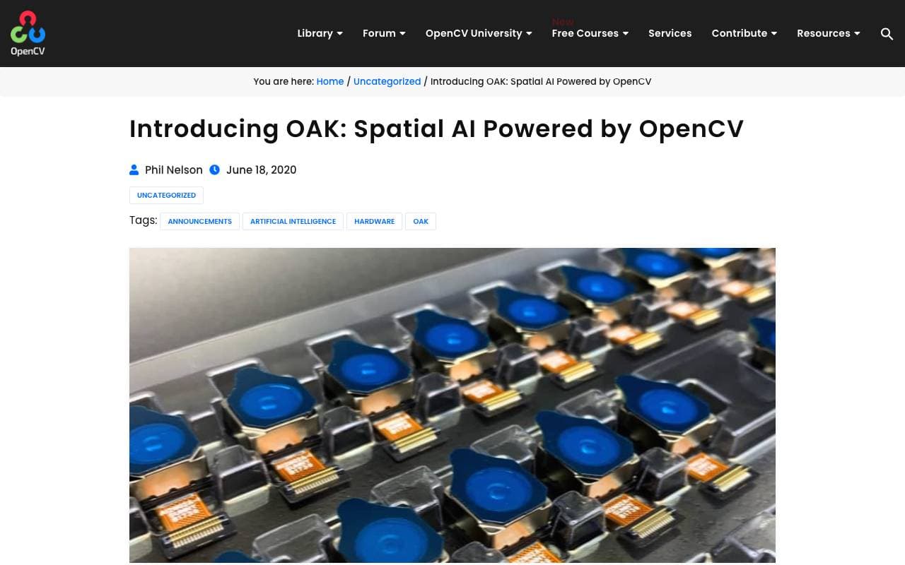 OpenCV AI Kit (OAK) interface preview