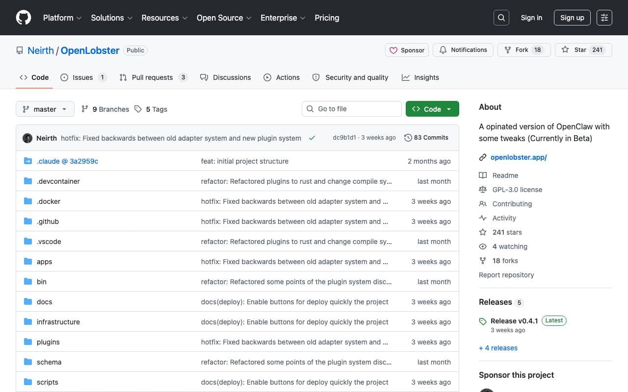 OpenLobster interface preview