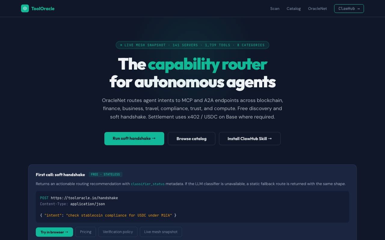 OracleNet by ToolOracle interface preview