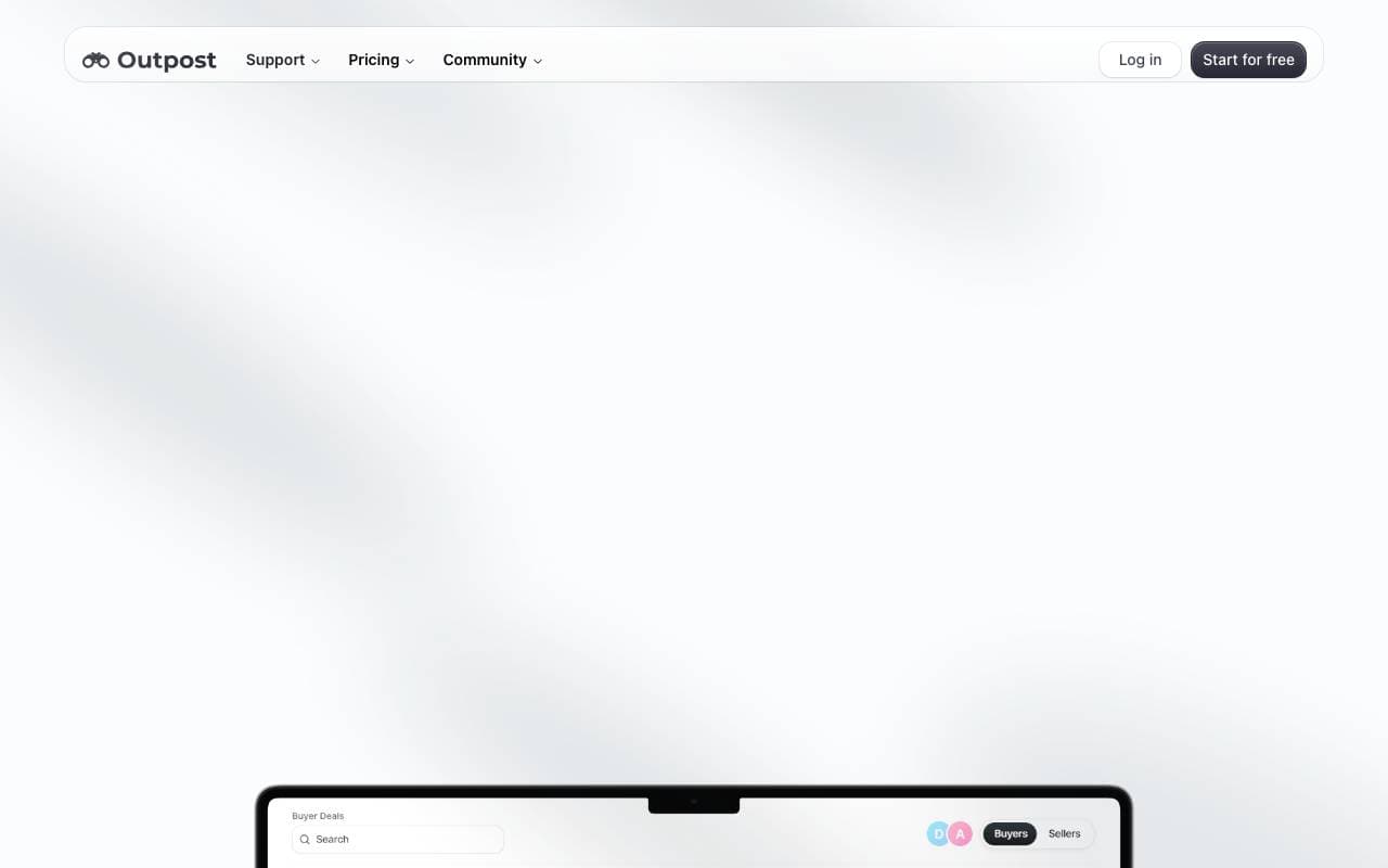 Outpost CRM interface preview