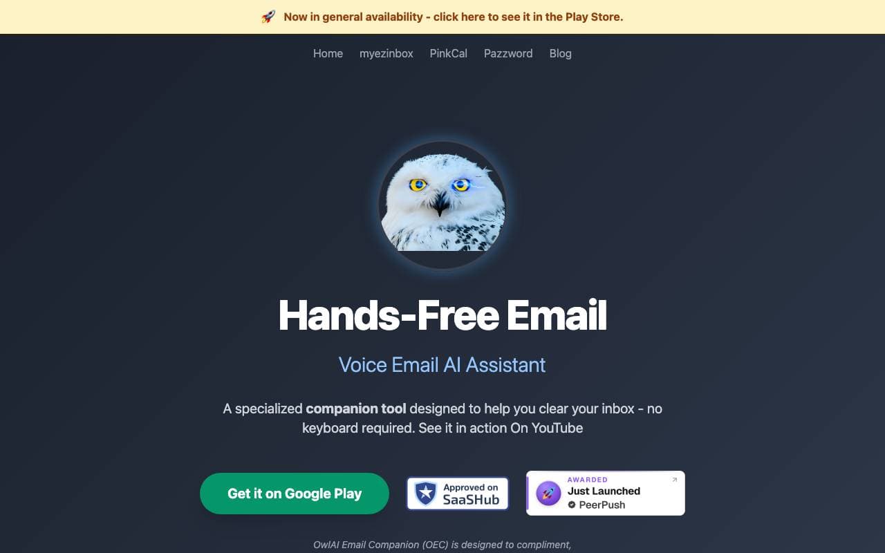 OwlAI Email Companion interface preview