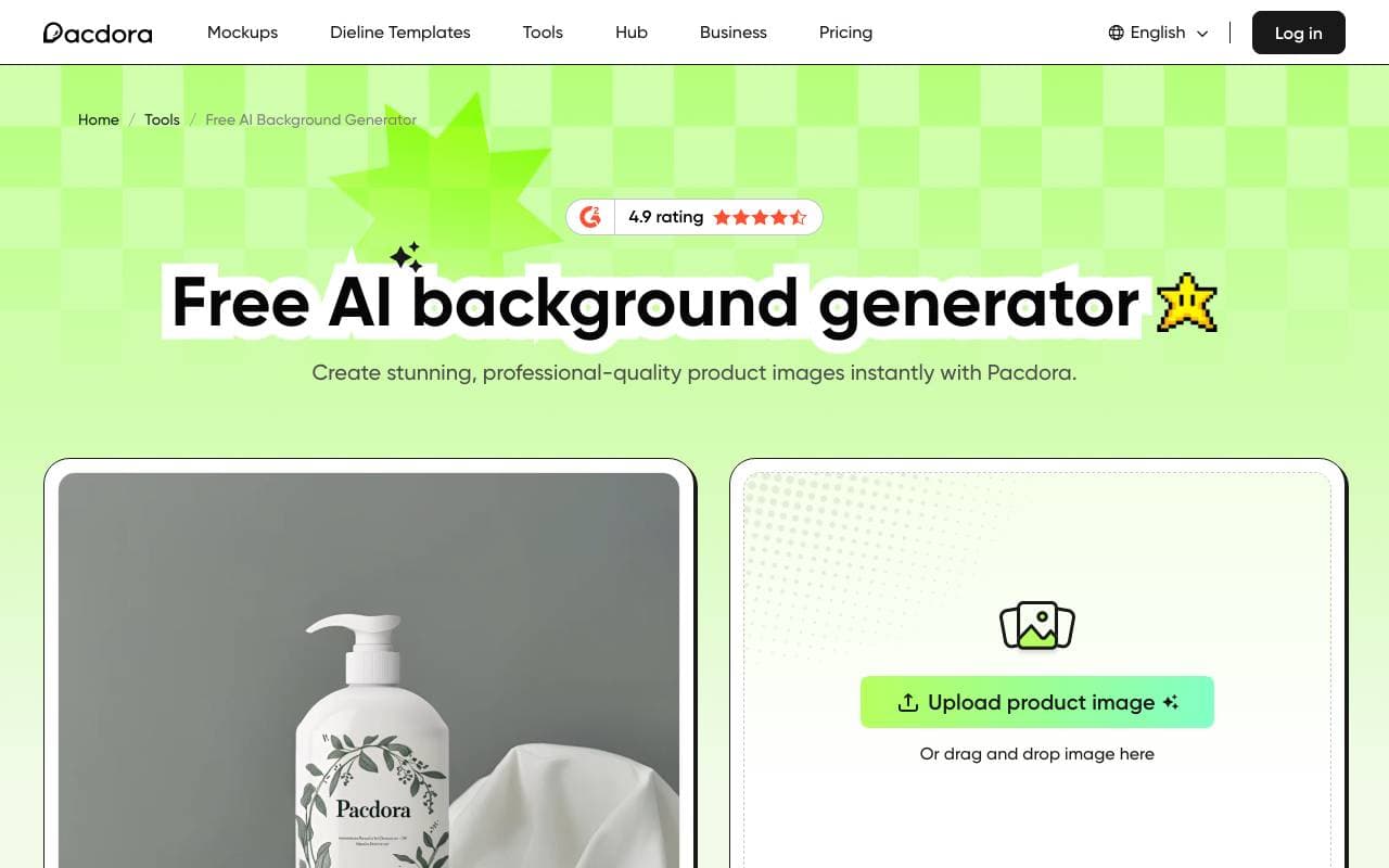 Pacdora AI Background Generator interface preview