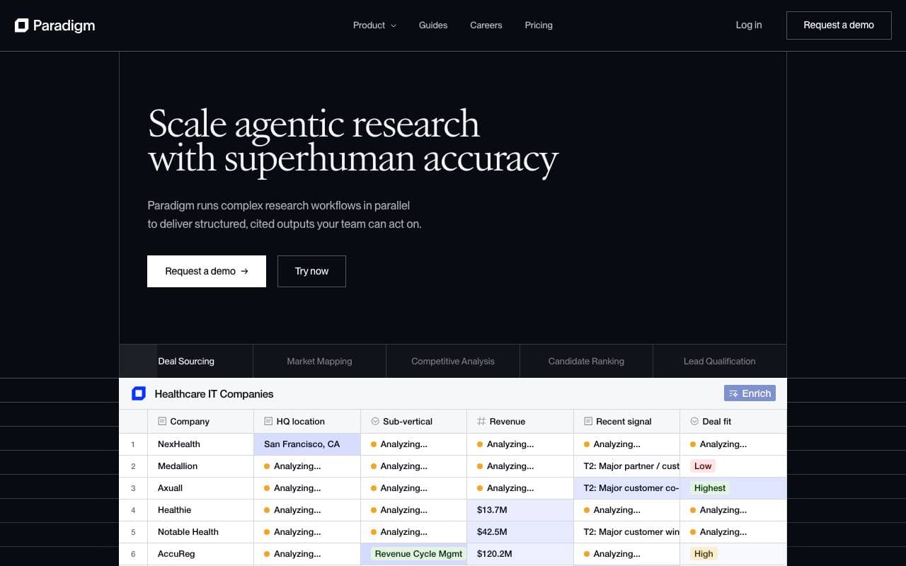 Paradigm AI interface preview